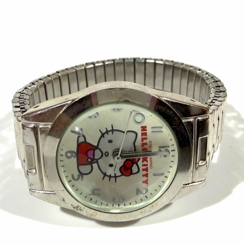 Vintage 2010 Sanrio Hello Kitty Red & Silver Women’s Expandable Watch Bracelet